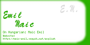 emil maic business card